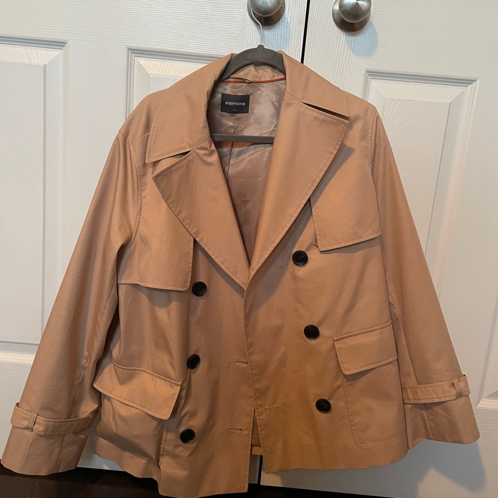 Simons Tan Lightweight Fall Jacket trench coat